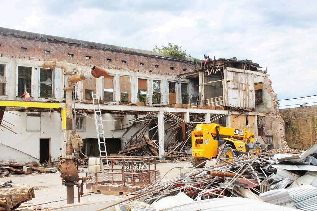 Downtown building demolition