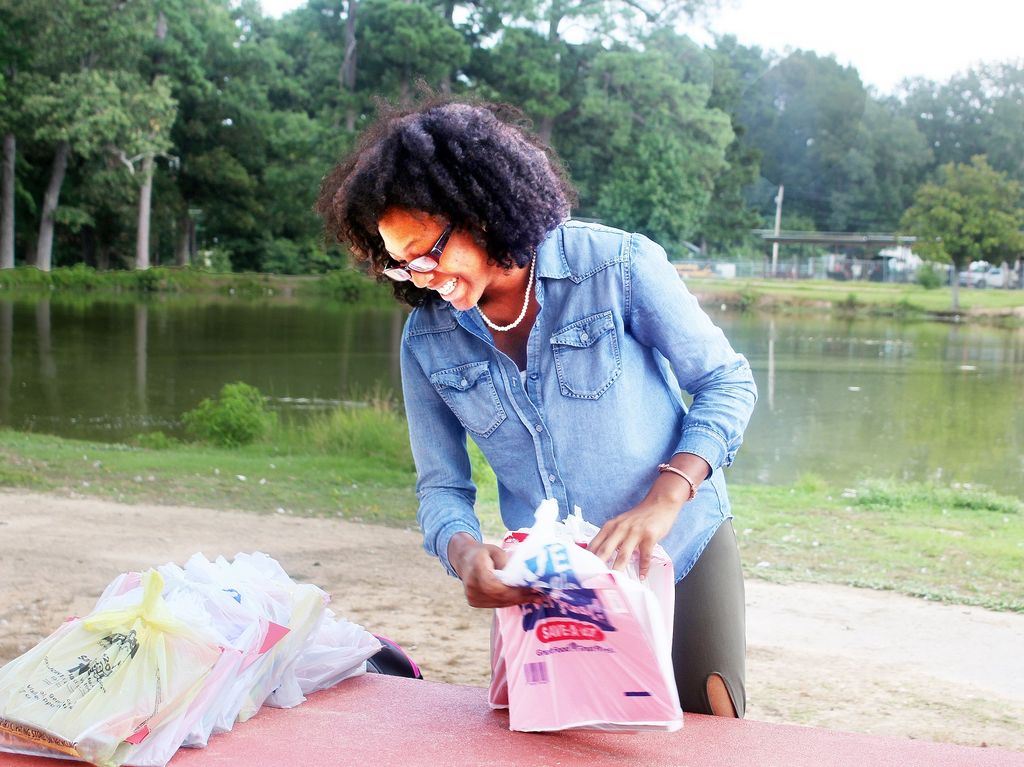 WC student hands out supplies for first day of school