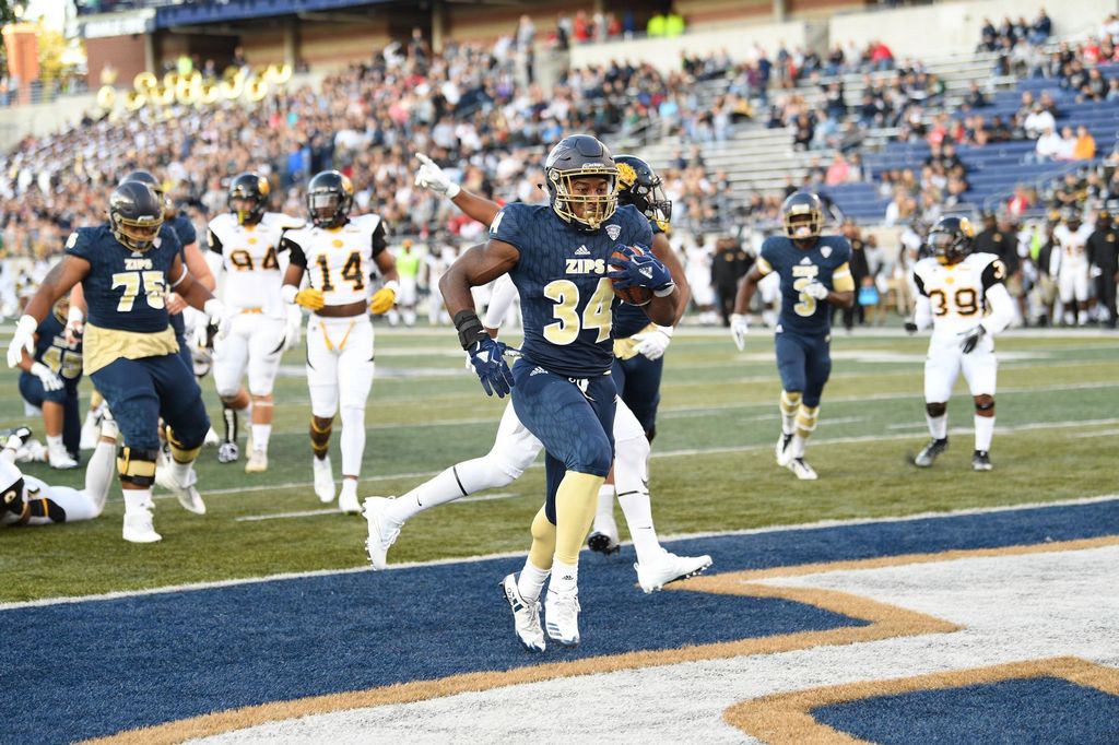 Ball, Woodson lead Akron to 52-3 victory over UAPB