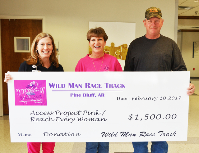 Local track makes donation to breast health care program
