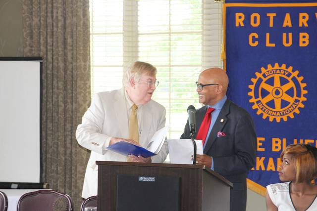 Wilkins inducted into Pine Bluff Rotary Club