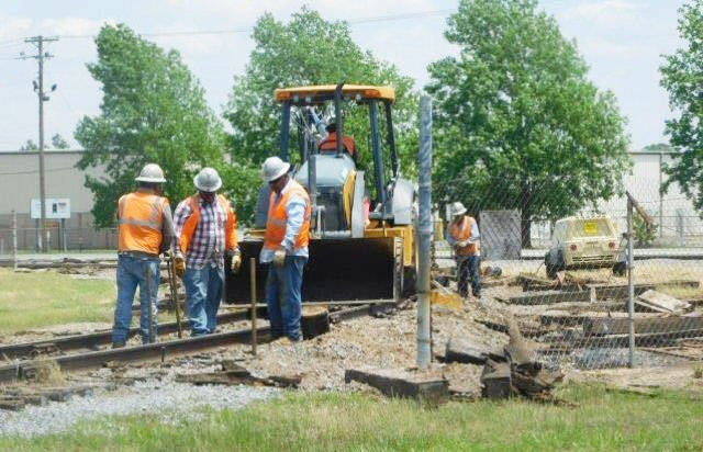 Sun shining facilitates rail repair project