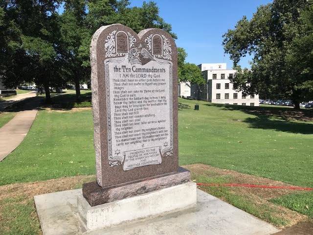 Ten Commandments monument erected at Arkansas Capitol