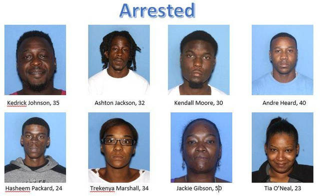 8 arrested after Friday drug raids