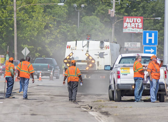 Road work underway around city