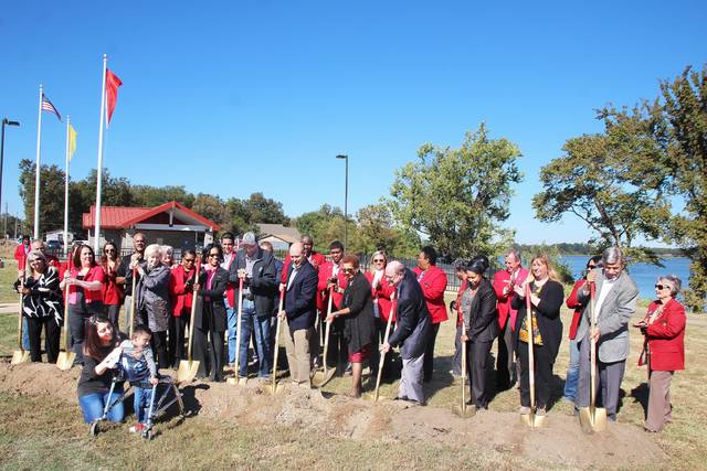 Ground broken Wednesday for new Lake Saracen playground