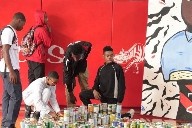 Turkey Court: PBHS students donate 8,599 food items