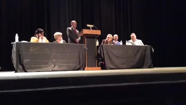 Attorney Rosalind Mouser with the Go Forward Pine Bluff initiative speaks during a recent public forum about the event.