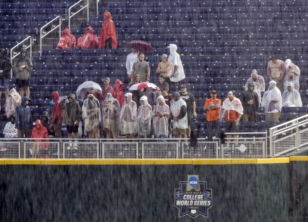 Game 1 of College World Series finals postponed by rain