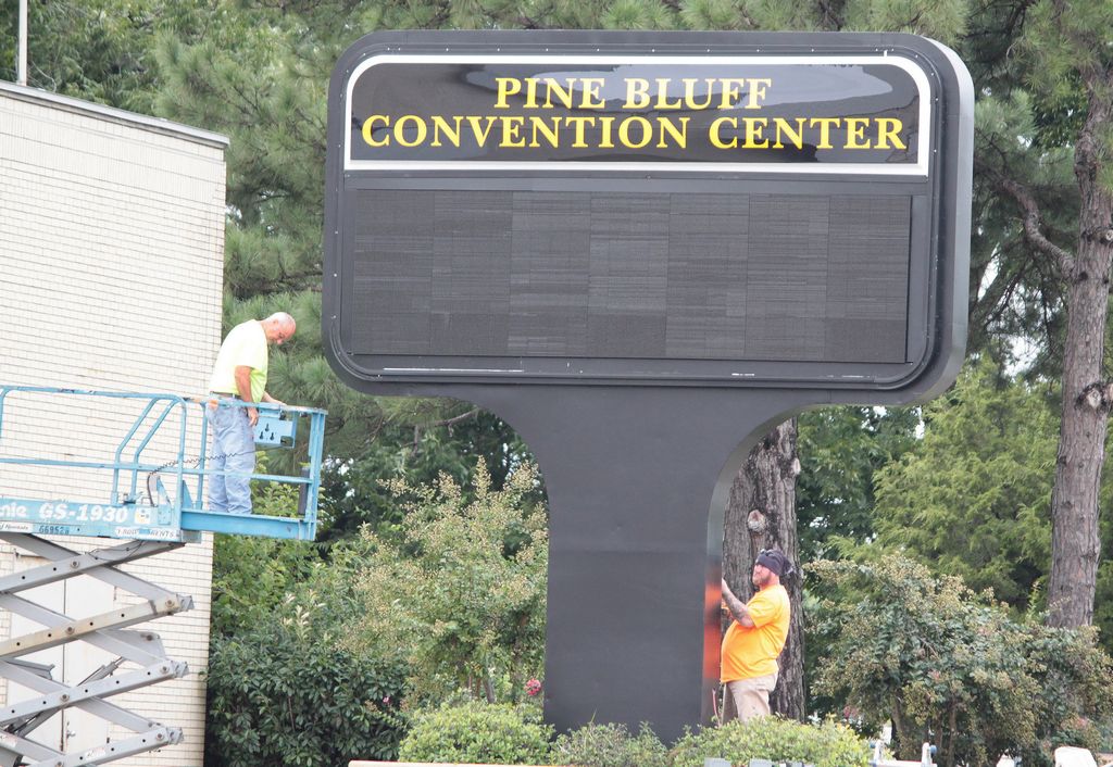 New sign goes up at PB Convention Center