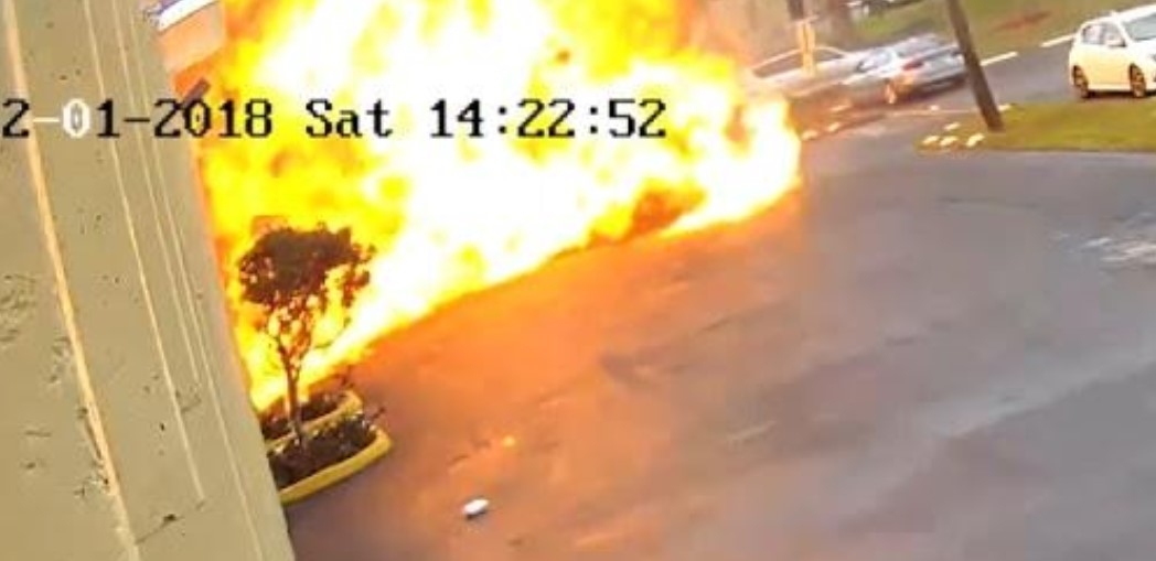 WATCH: Plane slams into warehouse, bursts into flames