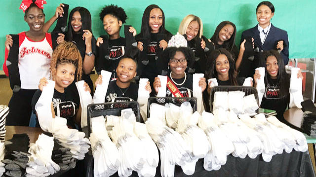 PBHS queen, court gather shoes, socks for homeless