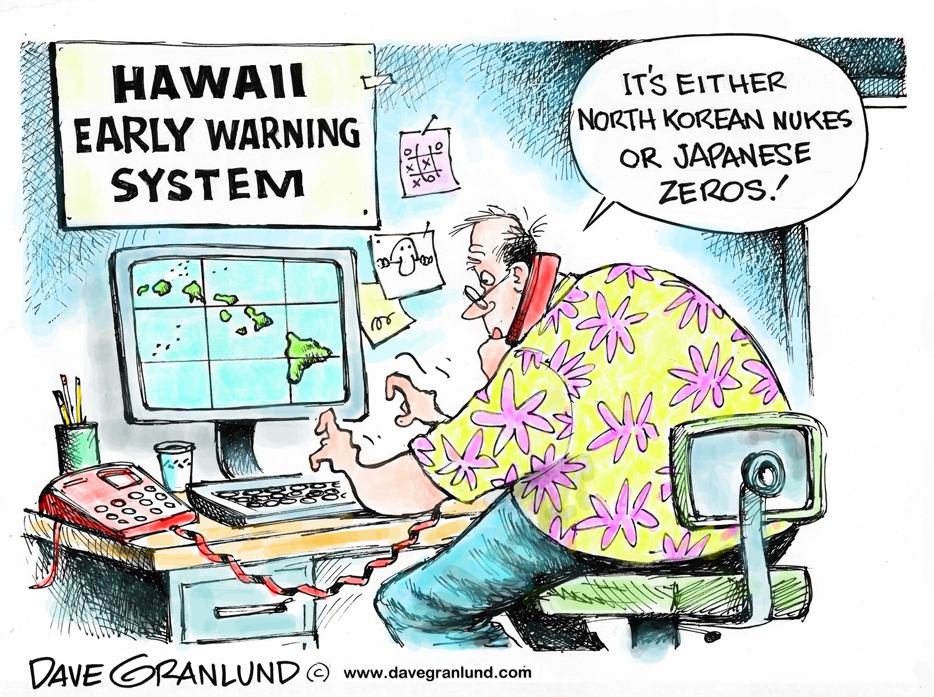 Granlund cartoon: Hawaii false alarm
