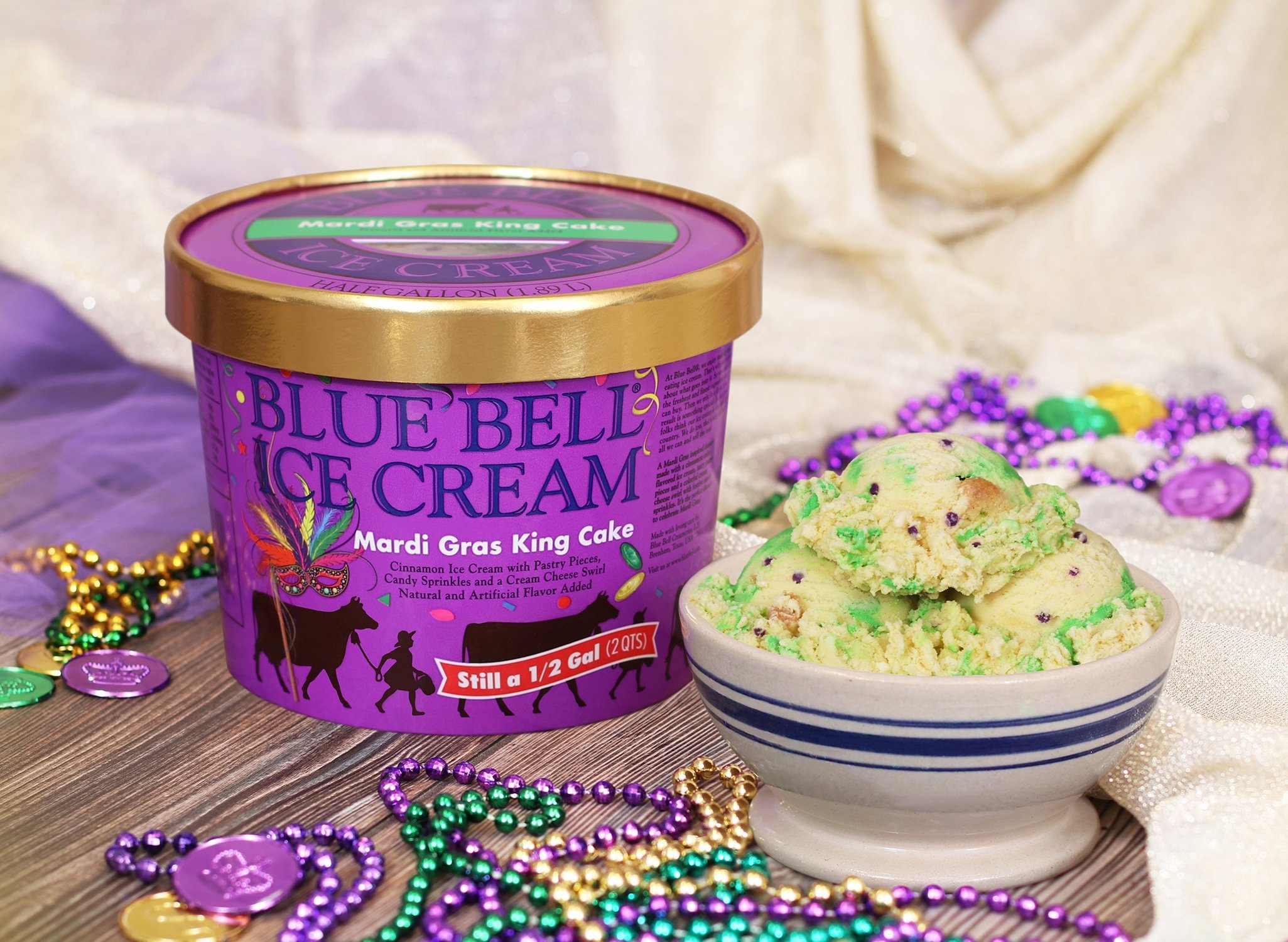 Blue Bell now selling Mardi Gras-inspired king cake ice cream