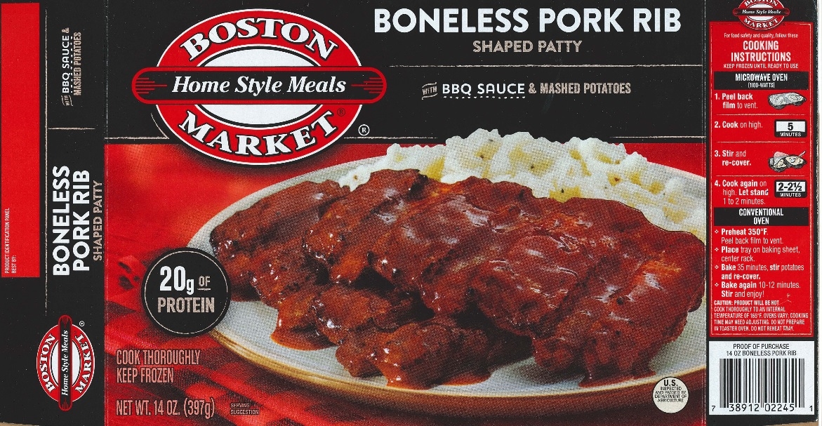 86 tons of Boston Market frozen meals recalled; might contain glass, hard plastic
