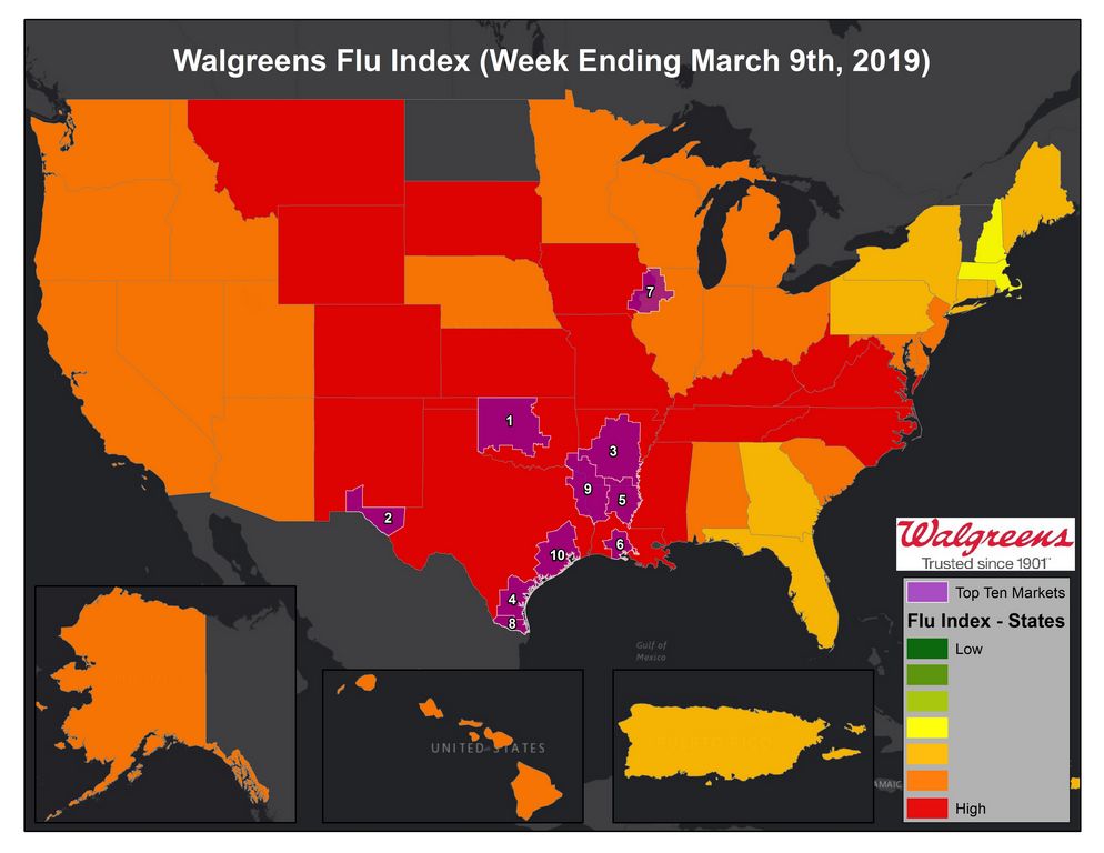 PB named one of top areas in nation for flu