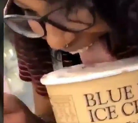 Viral video shows woman licking Blue Bell ice cream, putting it back in store freezer