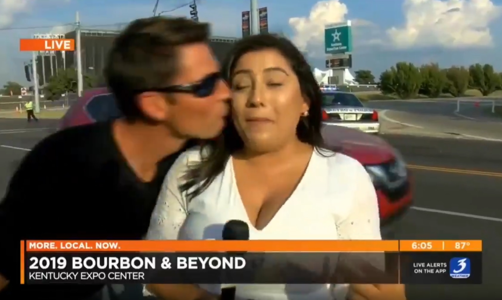 Man faces criminal charge after kissing Kentucky reporter on live TV