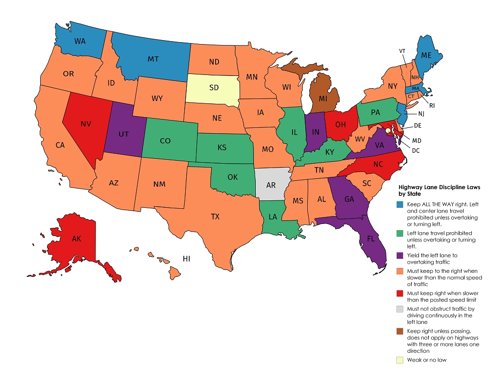 Driving in the left lane: A state-by-state guide to when it’s legal, when it’s not