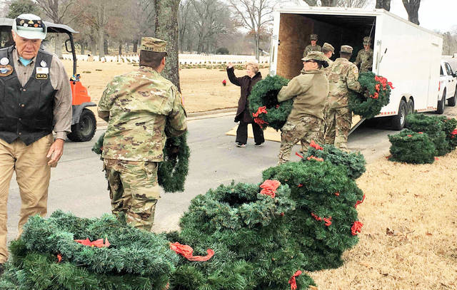 National Guard assists Daughters of 1812 with wreath project
