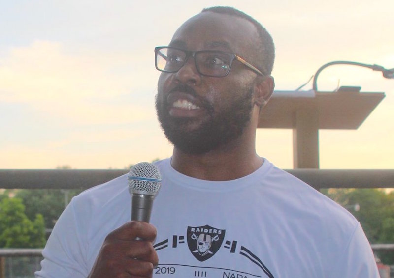 NFL player speaks value during local rallies