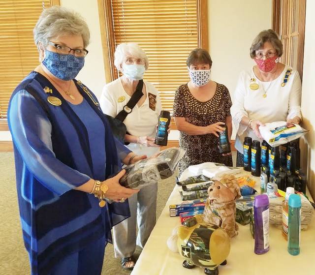 Colonial Dames collect items for veterans