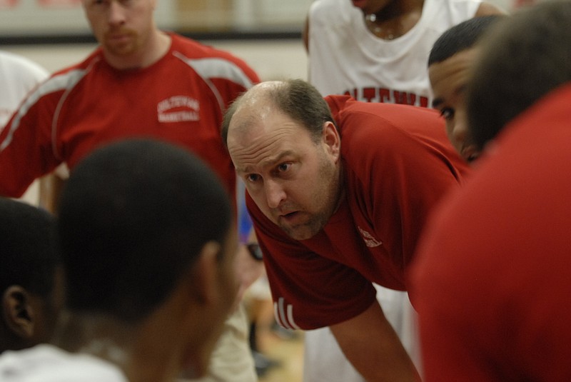 This 2010 file photo depicts Jason Nayadley at a time when he was Ooltewah boys' basketball coach. He is now athletic director of Ooltewah High School. 