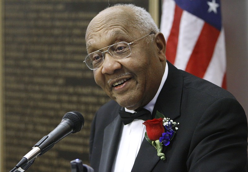 James Mapp speaks to friends and family that gathered to honor him as the former Tennessee Client Services Center Building was renamed to the James R. Mapp state office building in this file photo.
