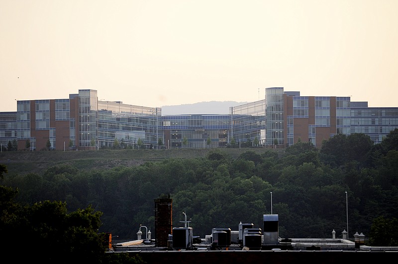 BlueCross BlueShield of Tennessee headquarters sits above downtown Chattanooga.