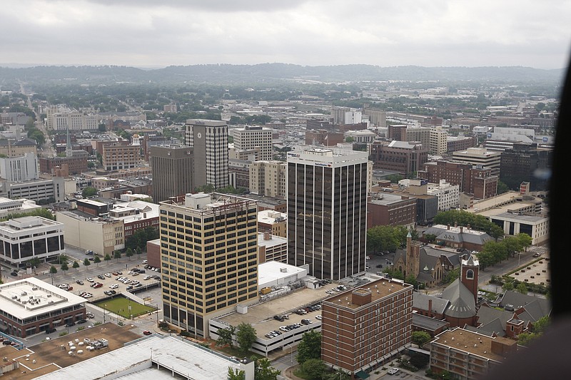 Aerial view of downtown Chattanooga.