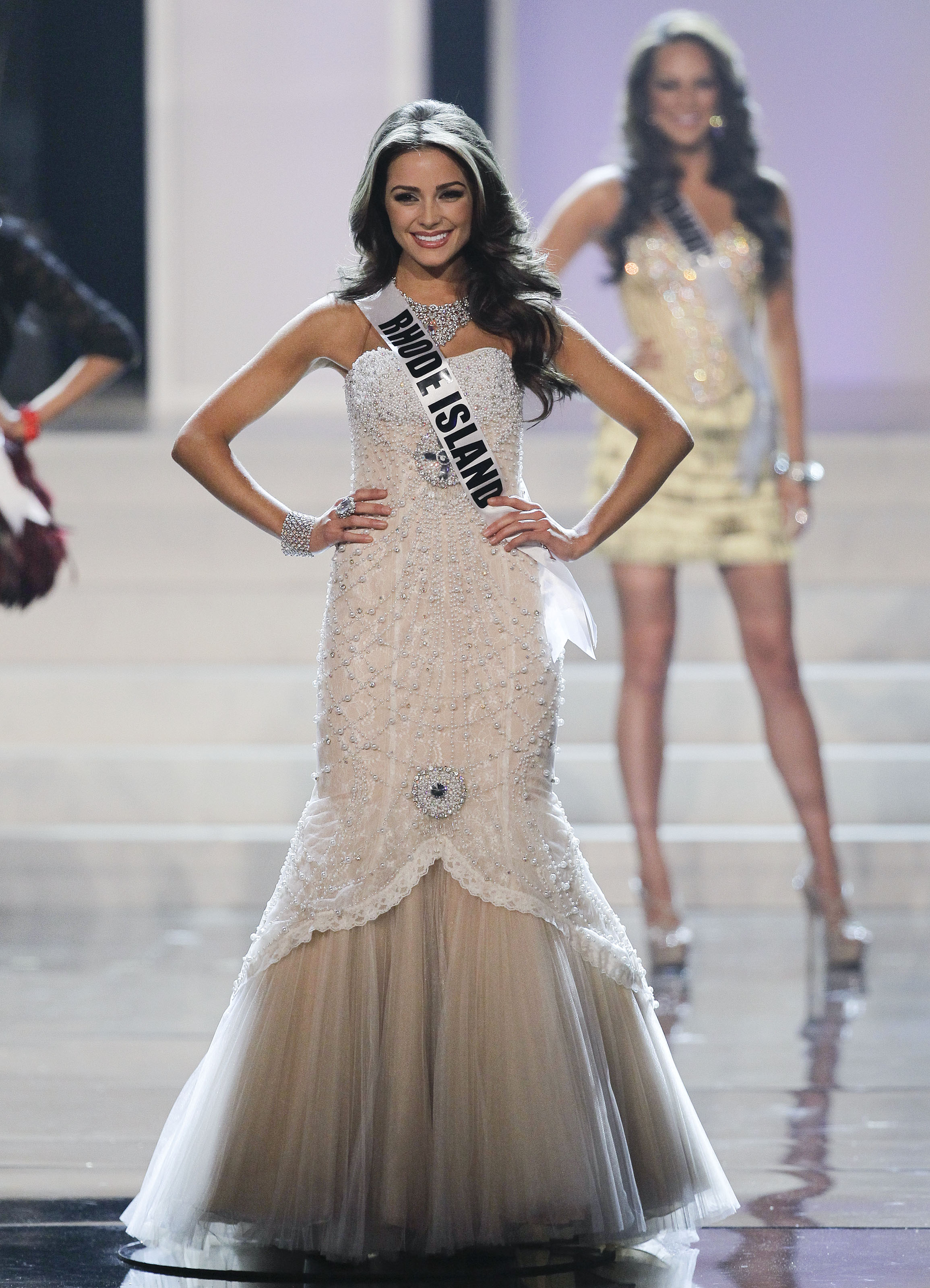 Miss Universe - Miss Universe 2013 Veneta Krasteva, Miss Bulgaria 2013,  competes in her evening gown during the Preliminary Competition at Crocus  City Hall on November 5, 2013. Tune in to MISS