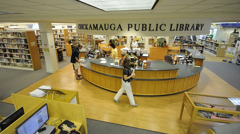 The recently remodeled Chickamauga Public Library will be open fewer hours due to funding shortfalls within the Cherokee Regional Library System in Walker and Dade counties.