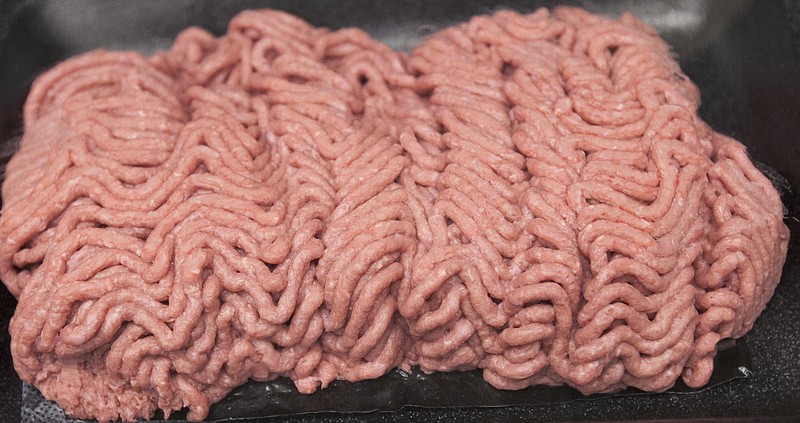 This March 29, 2012, file photo, shows the beef product known as lean finely textured beef, or "pink slime," during a plant tour of Beef Products Inc. in South Sioux City, Neb., where the product is made. The nation's school districts are turning up their noses at "pink slime," the beef product that caused a public uproar earlier this year. The U.S. Department of Agriculture says the vast majority of states participating in its National School Lunch Program have opted to order ground beef that doesn't contain the product known as lean finely textured beef. (AP Photo/Nati Harnik, File)