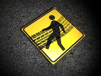 Pedestrian struck tile