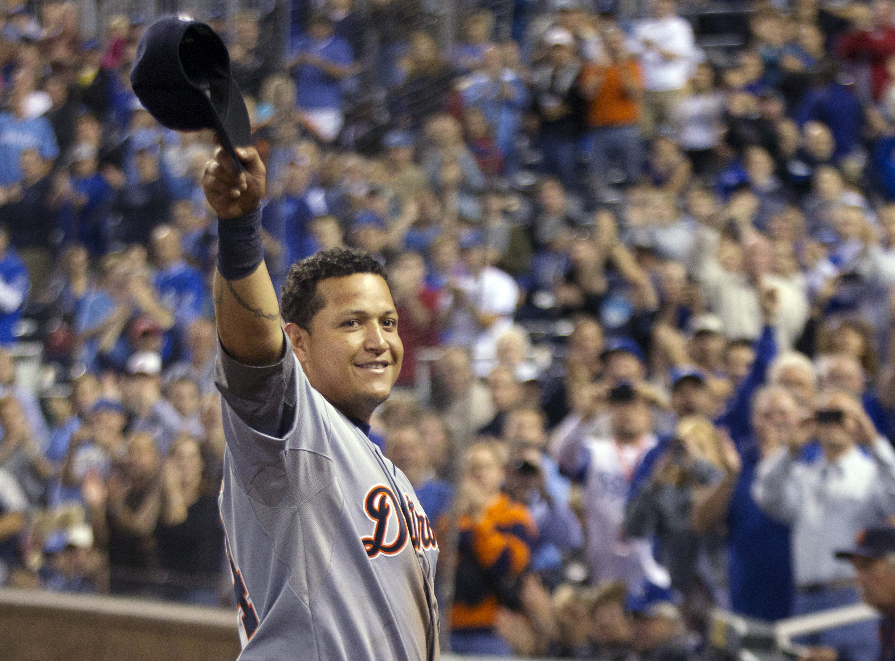 Miguel Cabrera receives his literal triple crown 