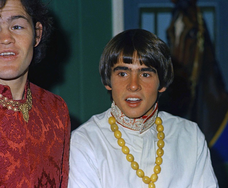 Mickey Dolenz and Davy Jones of Monkees singing group at press conference at Warwick Hotel in New York City on July 6, 1967. (AP Photo/RH)