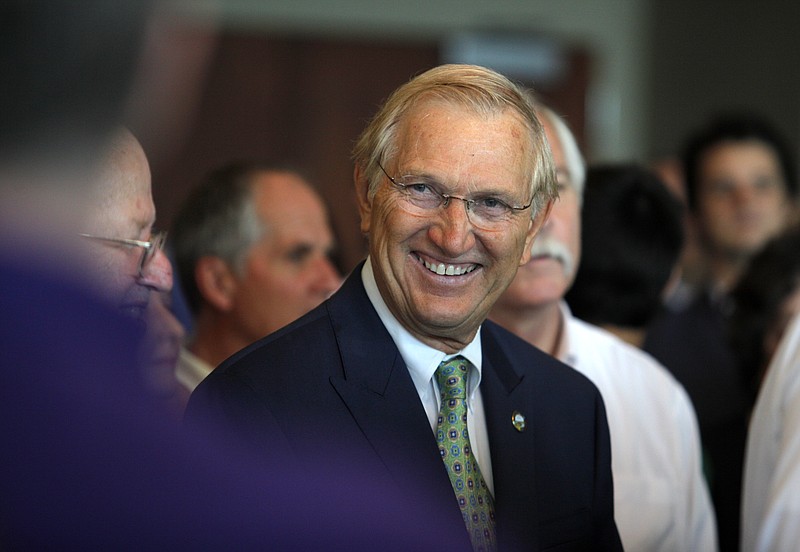 Judge Russell Bean mingles at the Chattanooga Theatre Center in this file photo.