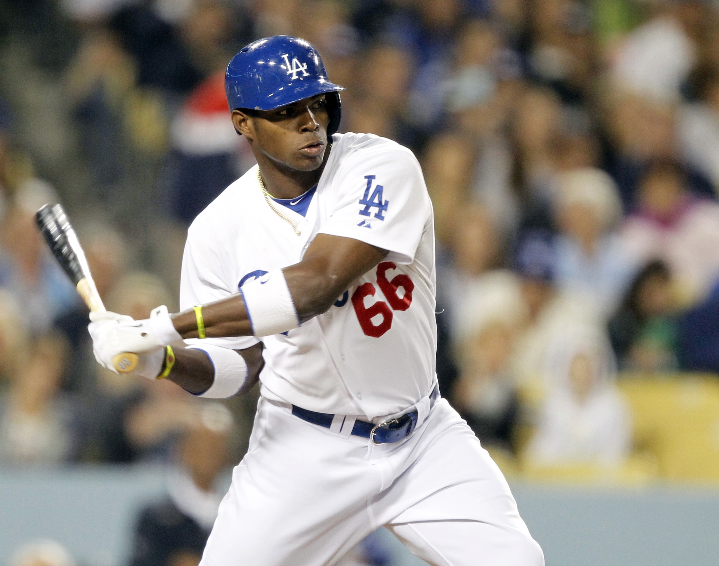 Photo: Dodger Manny Ramirez gestures during practice