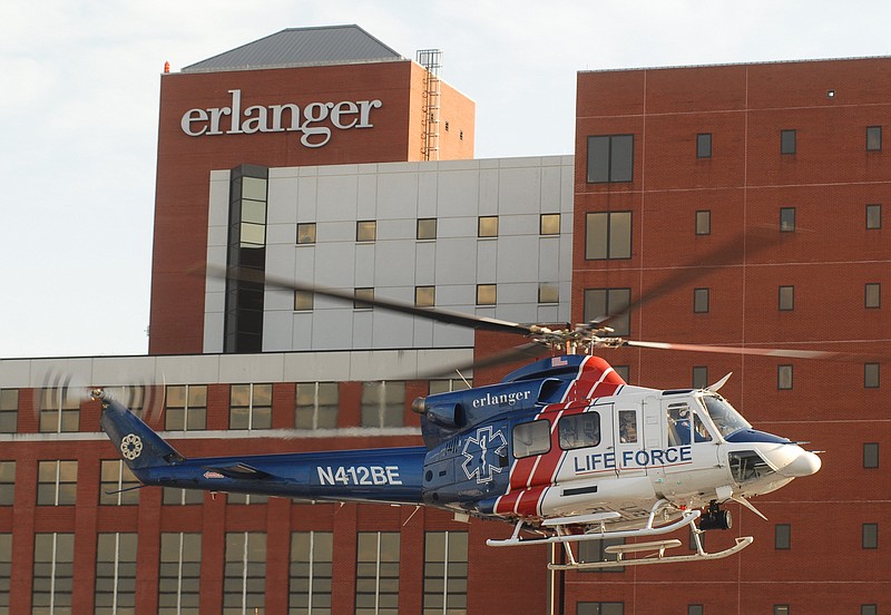 A Life Force helicopter lands at Erlanger hospital in this 2006 file photo.
