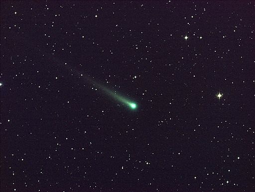 In this photo provided by NASA, Comet ISON shines in this five-minute exposure taken at NASA's Marshall Space Flight Center on Nov. 8 at 5:40 a.m. EST.