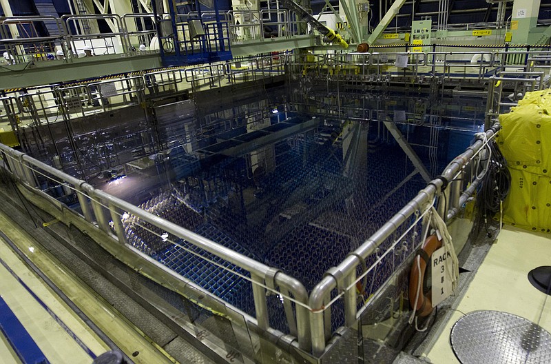 The spent fuel rod pool for the Unit 1 reactor is shown at the Browns Ferry nuclear plant in Athens, Ala.