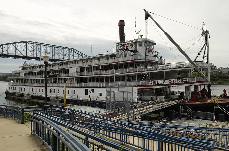 The Delta Queen remains docked at Coolidge Park on Wednesday in downtown Chattanooga.