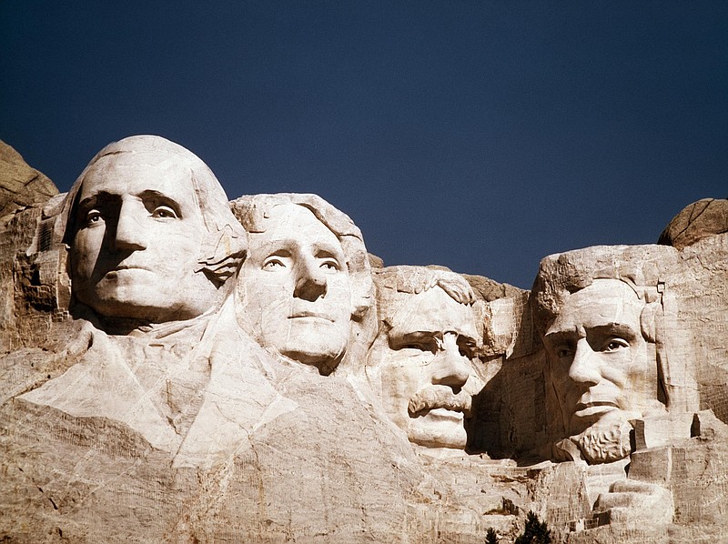 
              FILE - In this undated photo, the statues of George Washington, Thomas Jefferson, Teddy Roosevelt and Abraham Lincoln are shown at Mount Rushmore in South Dakota. Theodore Roosevelt and two more Roosevelts who occupied the White House, President Franklin Delano Roosevelt and his first lady, Eleanor, are the subjects of a new Ken Burns documentary for public television, “The Roosevelts: An Intimate History.” (AP Photo, File)
            