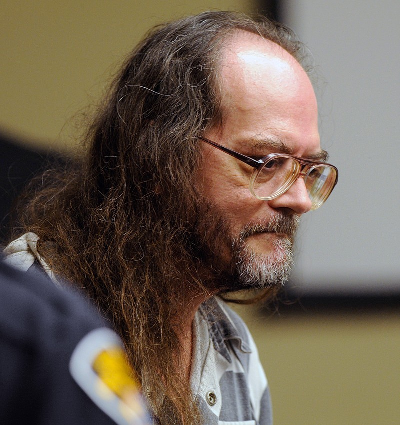In this Aug 16, 2010, file photo, Billy Ray Irick, who is on death row for raping and killing a 7-year-old girl in 1985, appears in a Knoxville, Tenn., courtroom. (AP Photo/The Knoxville News Sentinel, Michael Patrick, File)
            