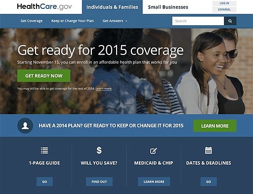This undated file image shows the website for updated HealthCare,gov, a federal government website managed by the U.S. Centers for Medicare & Medicaid Service. HealthCare.gov, the online portal for health insurance under President Barack Obama's health care law, has been revamped as its second enrollment season approaches. And other major provisions of the Affordable Care Act are taking effect for the first time. A look at website and program changes for consumers and taxpayers: Old: 76 screens to muddle through in insurance application. New: 16 screens _ for the basic application that most new customers will use. But about a third of those new customers are expected to have more complicated cases, and how they'll fare remains to be seen. (AP Photo/file)
