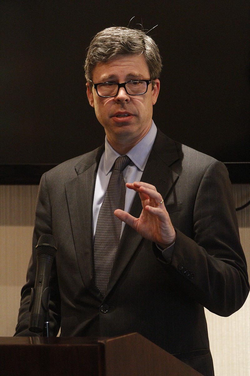 Chattanooga Mayor Andy Berke speaks at The Chattanoogan hotel in this file photo.