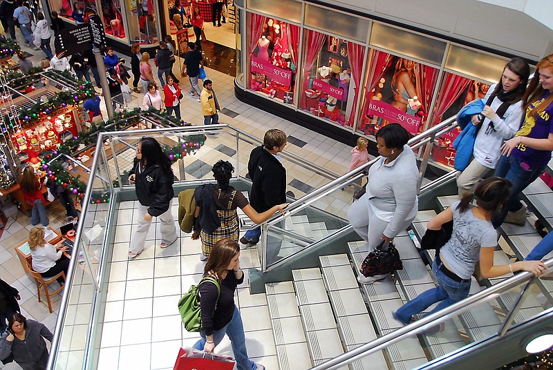 Shoppers walk through Hamilton Place mall in Chattanooga on Black Friday in this file photo.