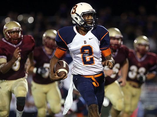 Blackman quarterback Jauan Jennings, a 6-foot-4, 187-pound dual-threat quarterback, threw for 2,155 yards with 22 touchdowns and three interceptions this past year. He also rushed for more than 800 yards with 17 rushing touchdowns.