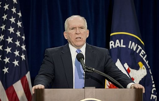 CIA Director John Brennan defends his agency from accusations in a Senate report that it used inhumane interrogation techniques against terrorist suspect with no security benefits to the nation in this Dec. 11, 2014, photo.