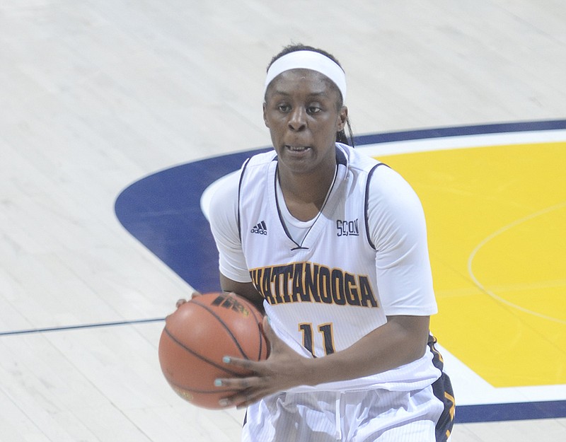 UTC's KaVonne Towns plays in the game against Villanova at McKenzie Arena.